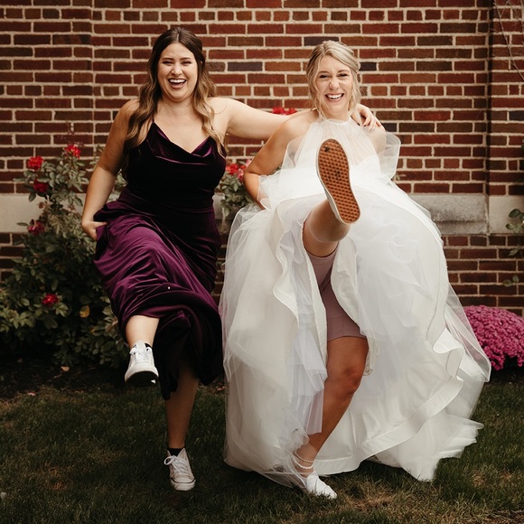 Plum/eggplant velvet stretch bridesmaid dress - Picture 7 of 7